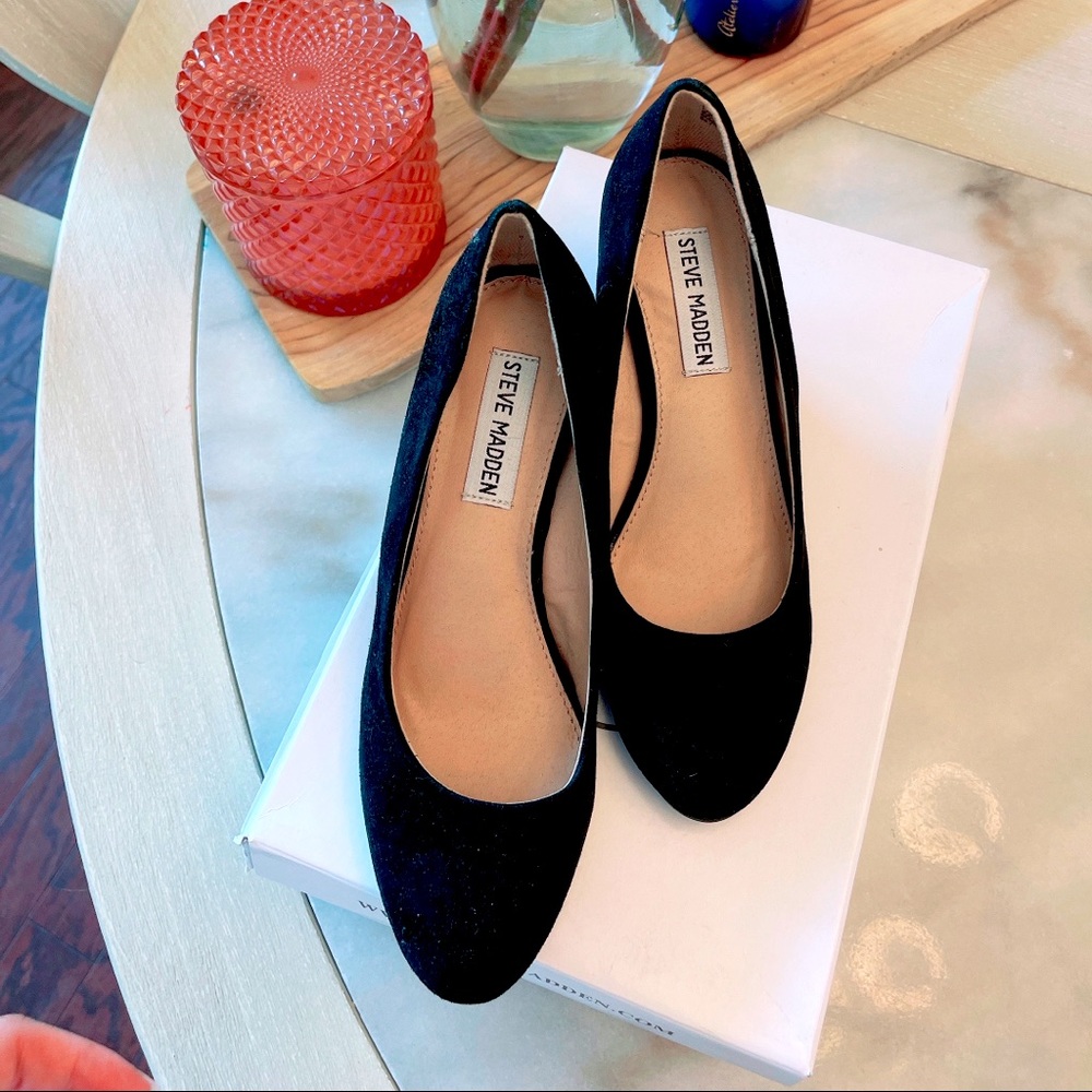 Steve Madden allies black sued  heels/NWB/1